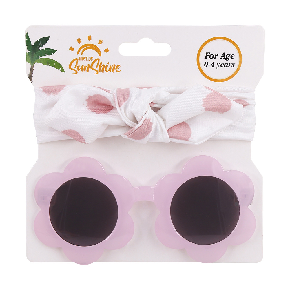 Pink Sunglasses & Headband Set Flowers