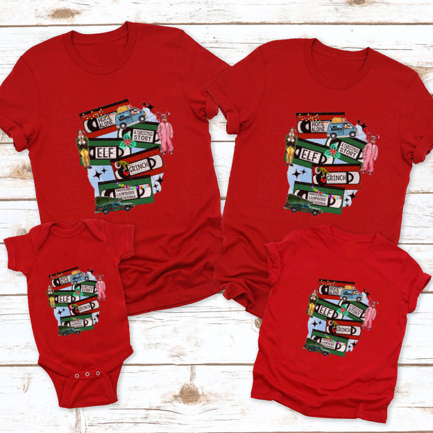 Christmas Music Cassette Family Matching Shirt