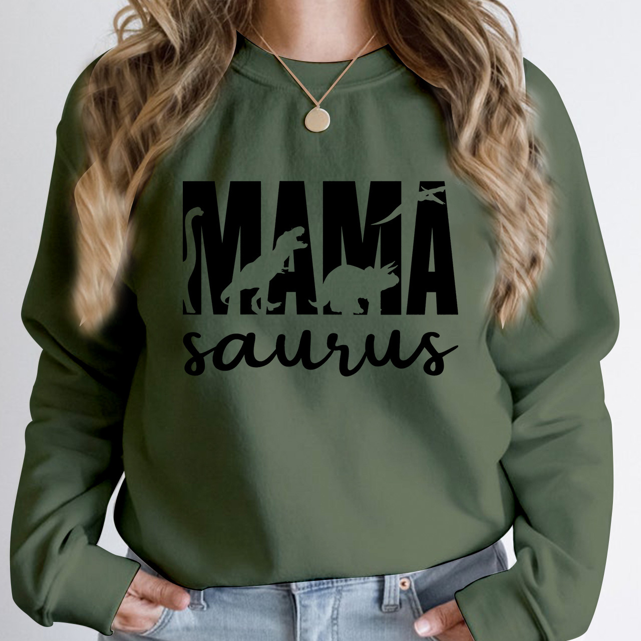 Strong Mama Dinosaur Sweatshirt