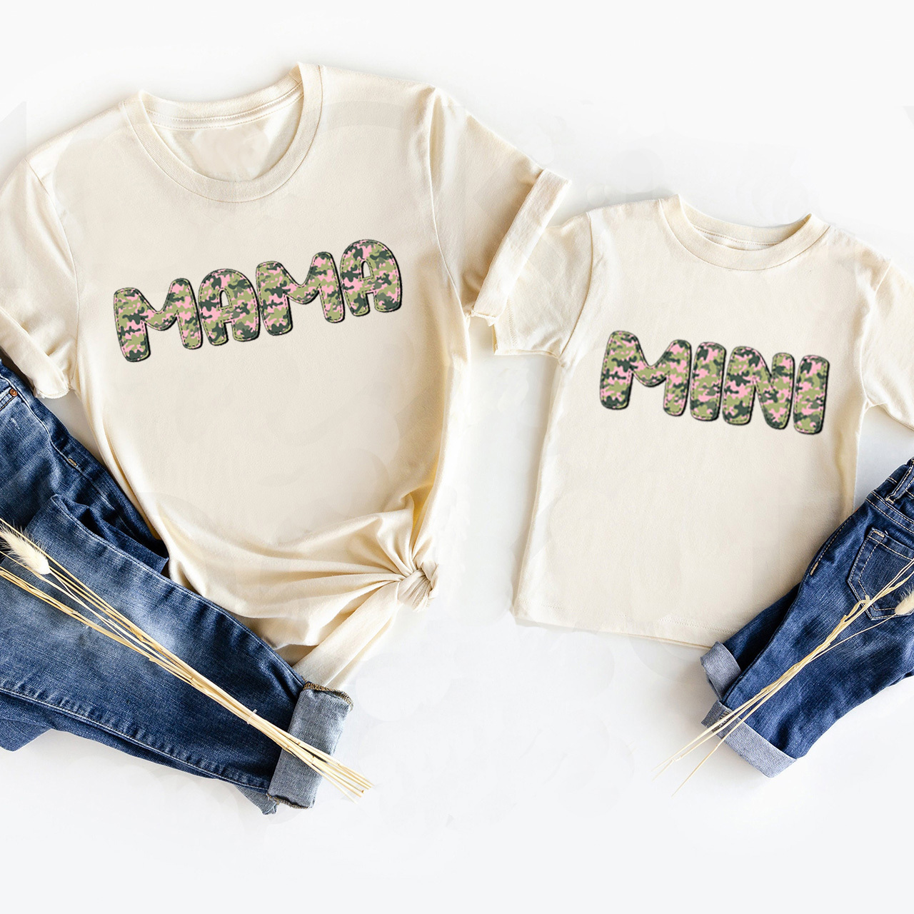 Pink Camouflage Matching Tees For MAMA & MINI