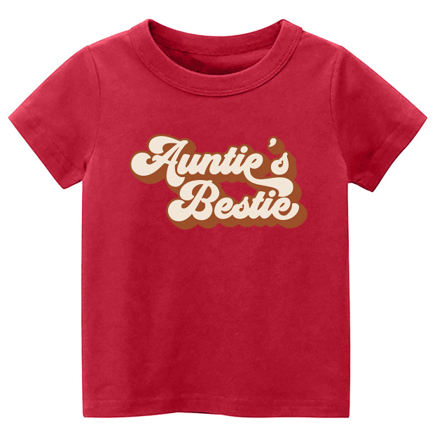 Auntie's Bestie Retro Natural Kids T-shirts
