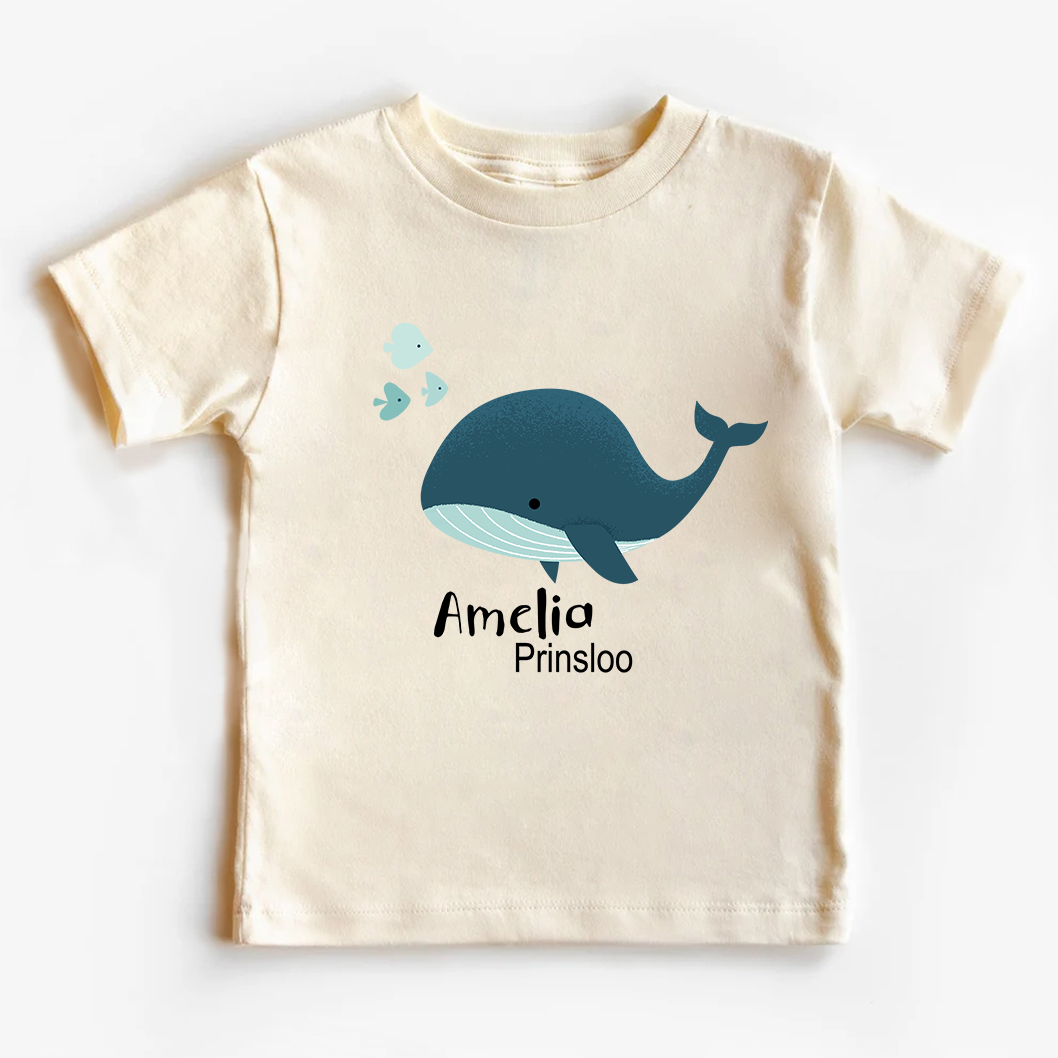 Personalized Blue Whale Kids T-Shirt