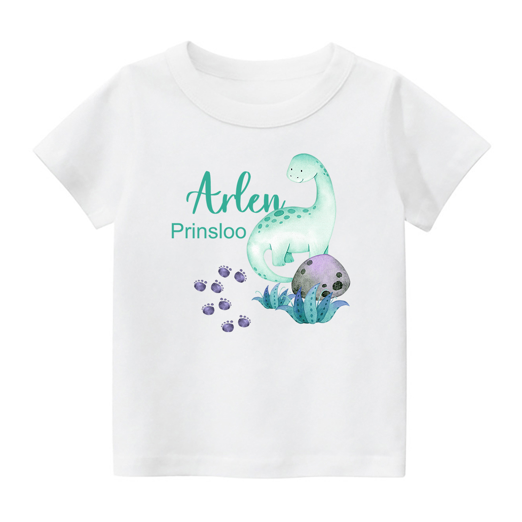 Personalized Dinosaur Footprints With Kids Name T-Shirt