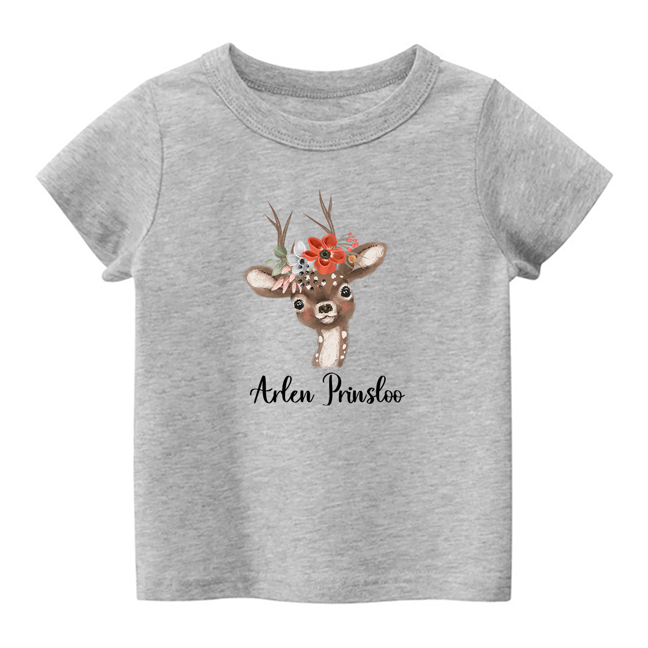 Personalized Watercolor Deer Shirt For Kids