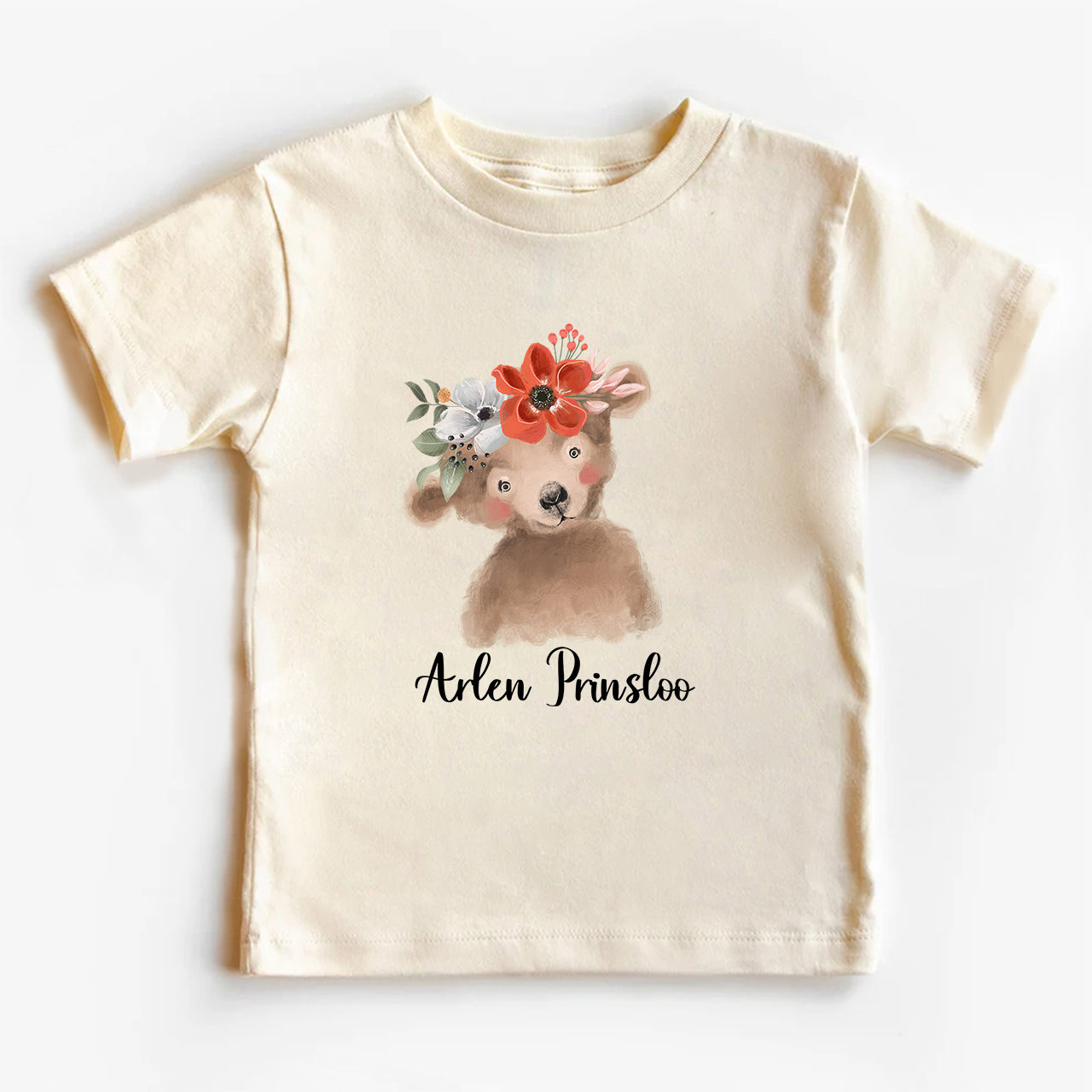 Personalized Watercolor Bear Shirt For Kids
