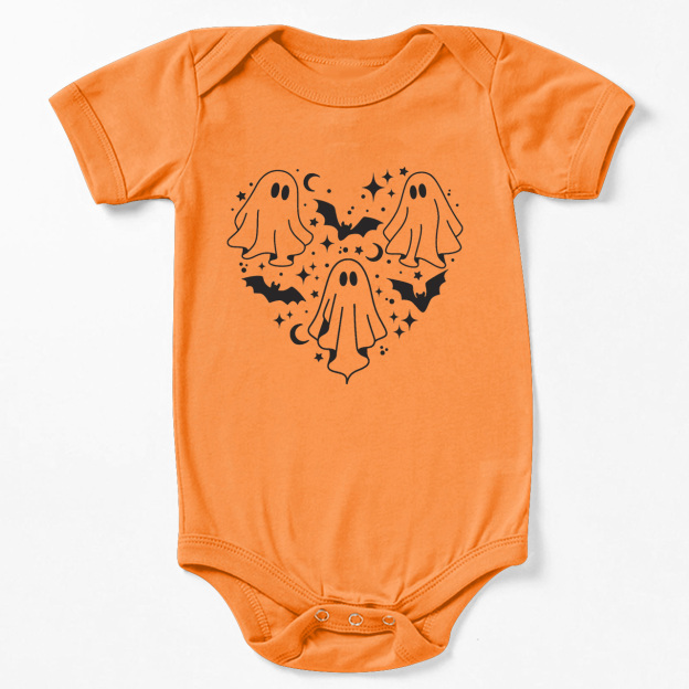 Ghost In Heart Halloween Baby Bodysuit