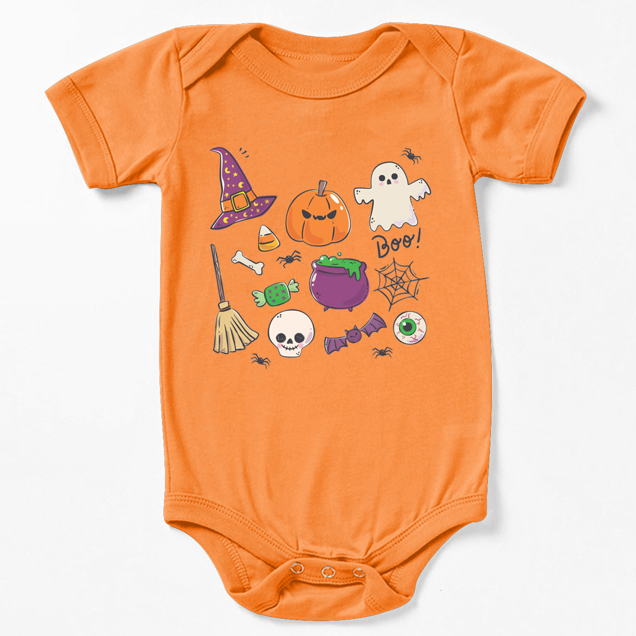 Pumpkin Witch Ghost Skull Baby Bodysuit