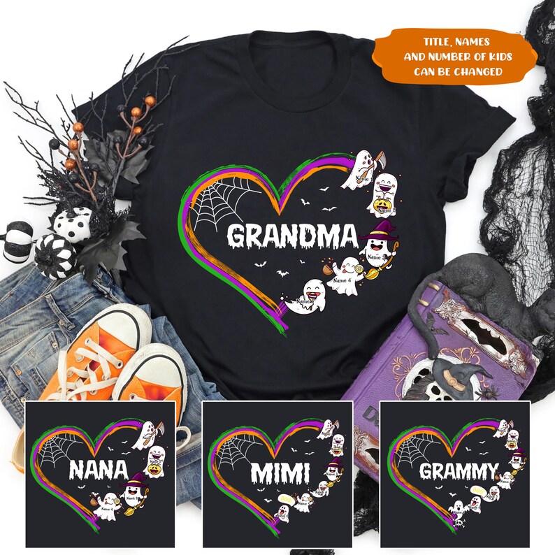 Personalized Halloween Hart Family Matching Grandparents Shirt
