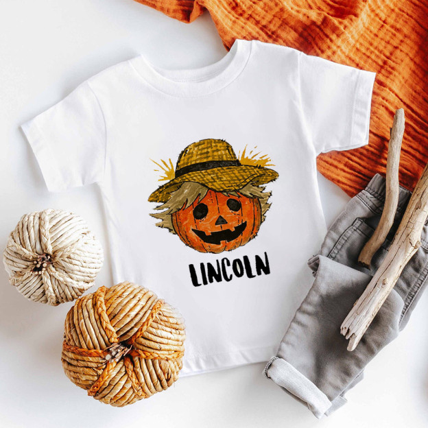Personalised Pumpkin Boy Fall Halloween Shirts