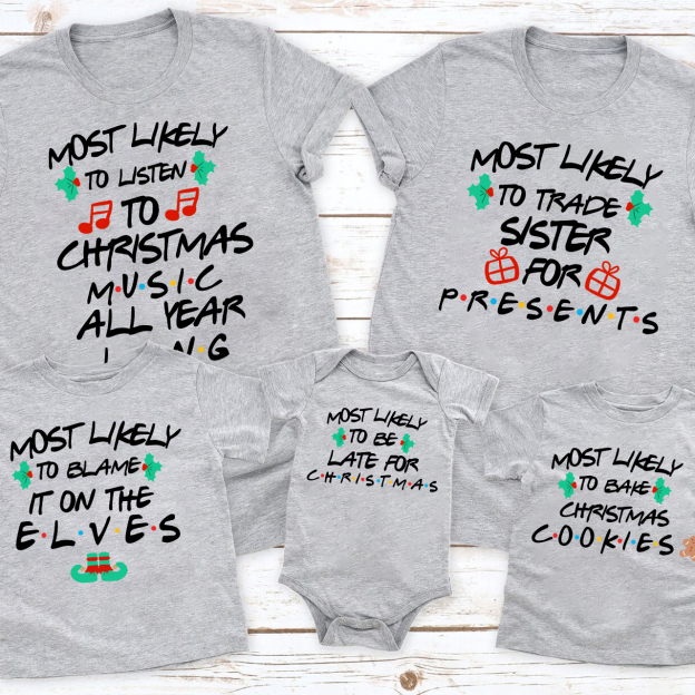 Friends Font Christmas Family Matching Shirt