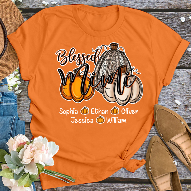 Pumpkin Thanksgiving Personalized Grandma Shirt 