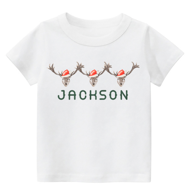 Three Deer Toddler Christmas Shirt