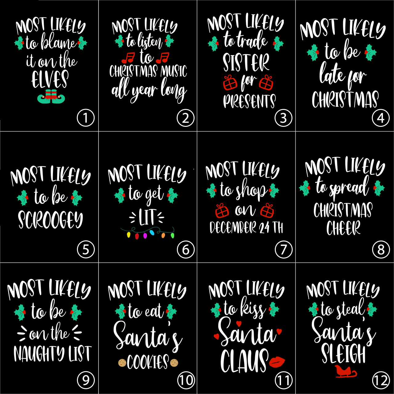 Most Likely to Get Lit Christmas Family Pajamas