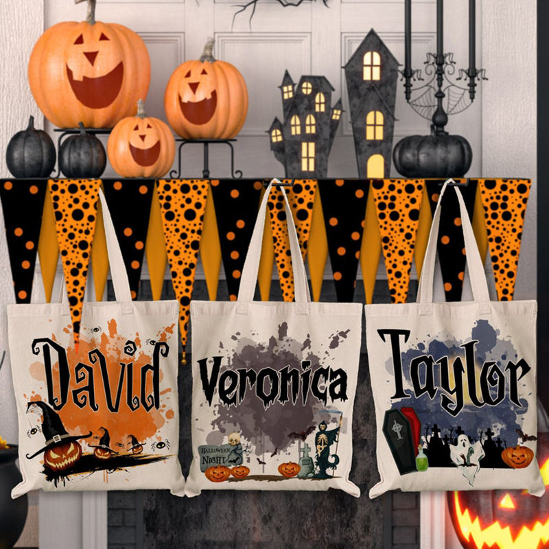 Personalized Halloween Tote Bag For Trick Or Treat