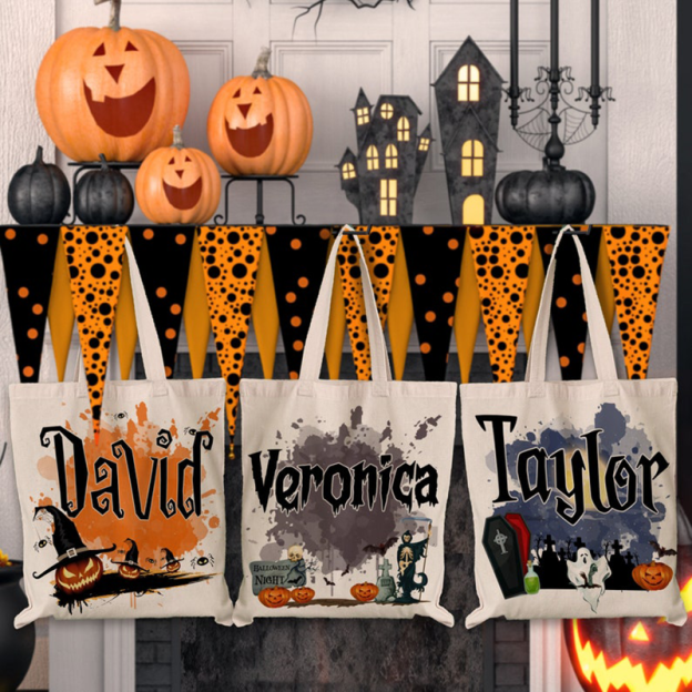 Personalized Halloween Tote Bag For Trick Or Treat