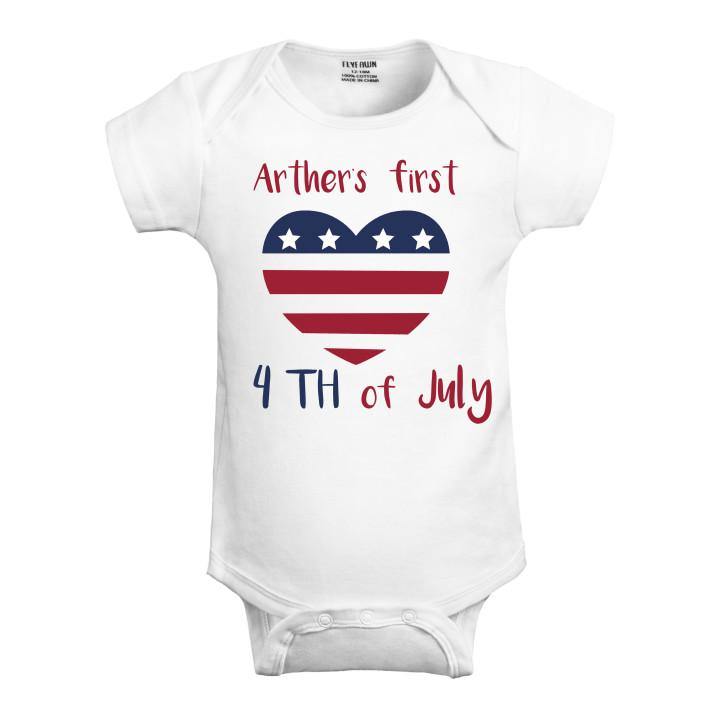 Personalization Baby Bodysuit (Baby's First Independence Day)