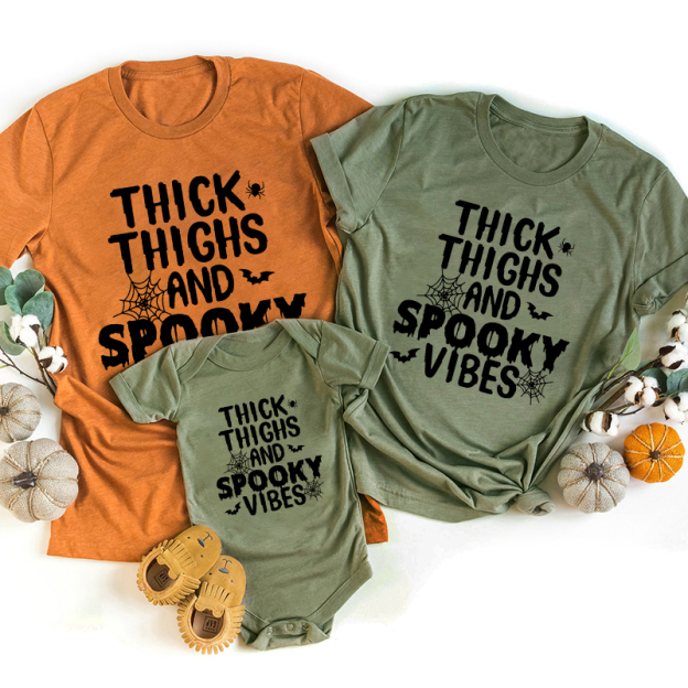 Thick Thighs Spooky Vibes Shirt Funny Halloween