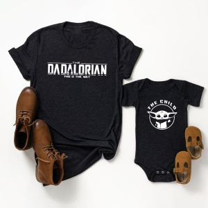 Image of Dadalorian Matching Shirts For Dad And Me