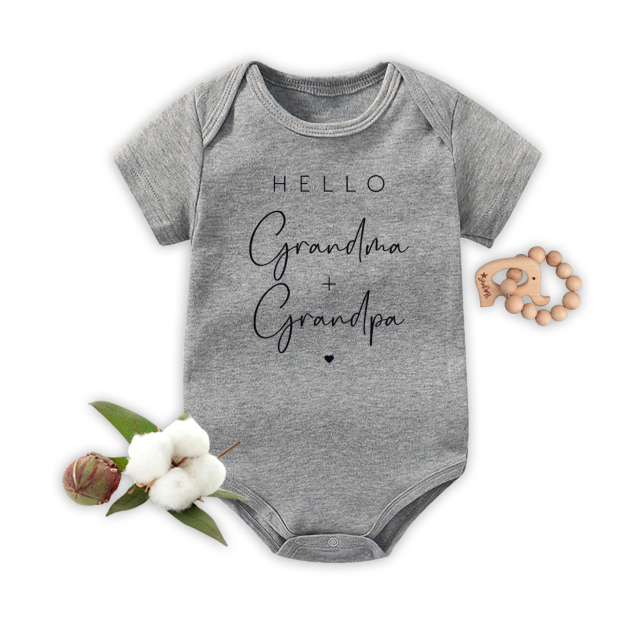 Hello Grandma+Grandpa,Baby Bodysuit