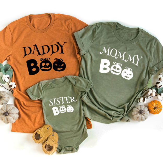 Personalized Halloween Pumpkin Boo Shirt For Family