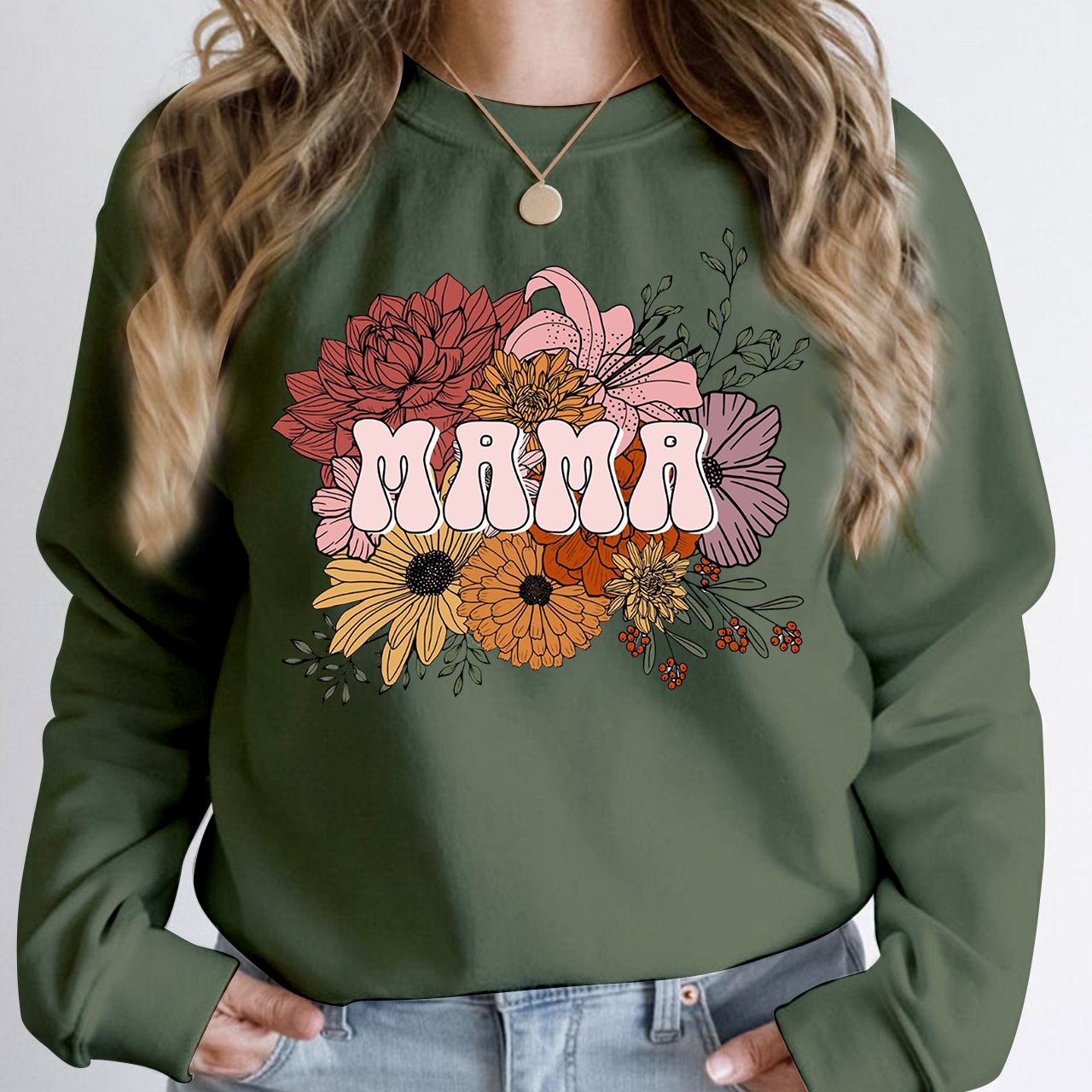 New Mom Gift Floral Vintage Sweatshirt