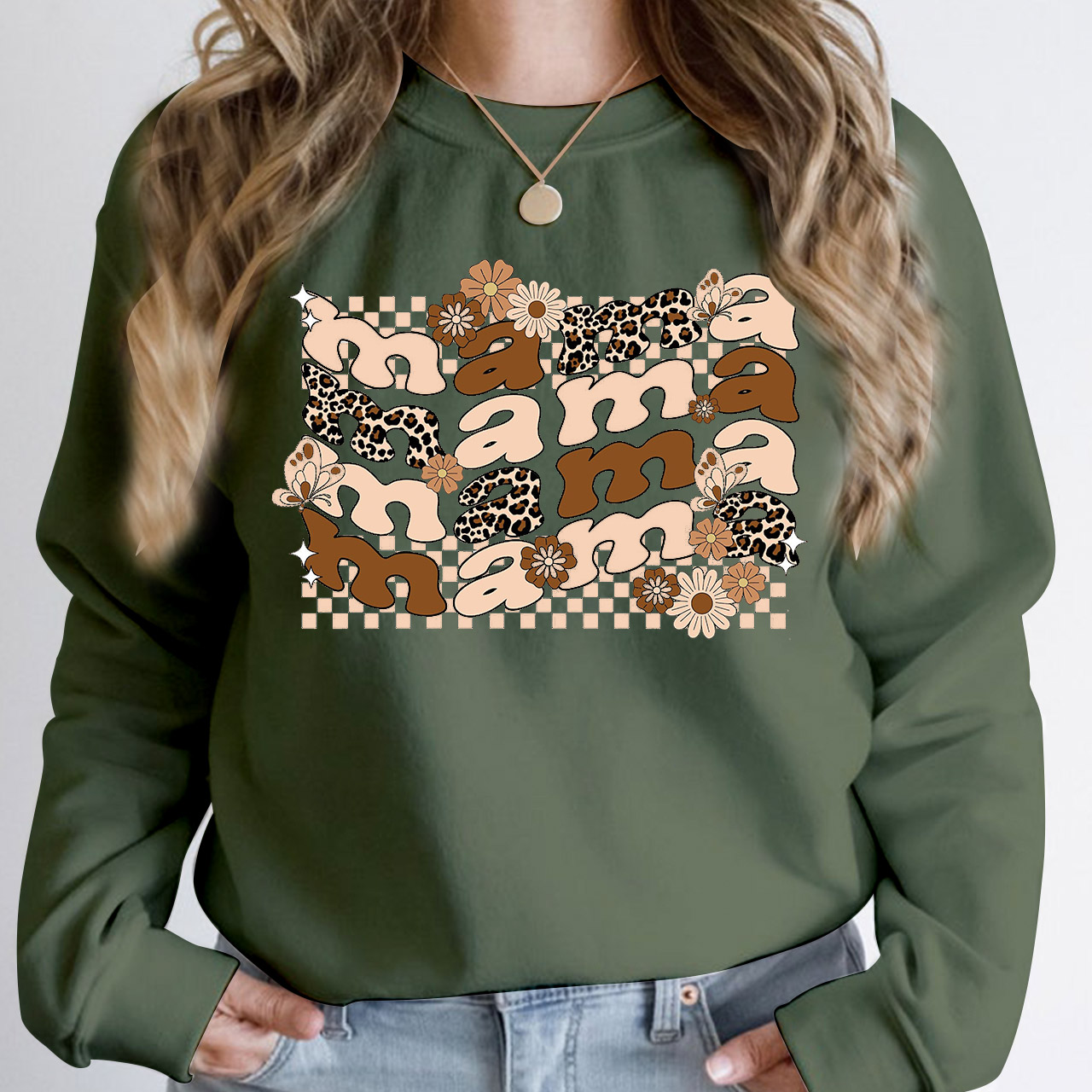 Wave Mama Retro Flower Sweatshirt