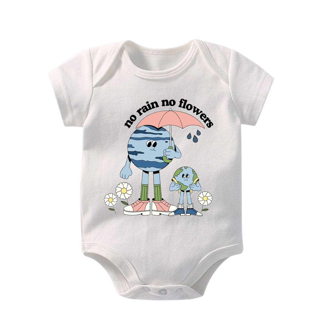 No Rain No Flowers Earth Day Bodysuit For Baby