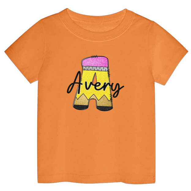 Monogram Pencil Back To School Kids Shirt