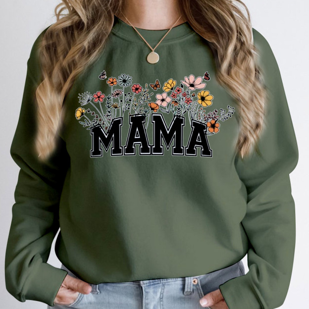 Mama With Wildflowers Gift Sweatshirt