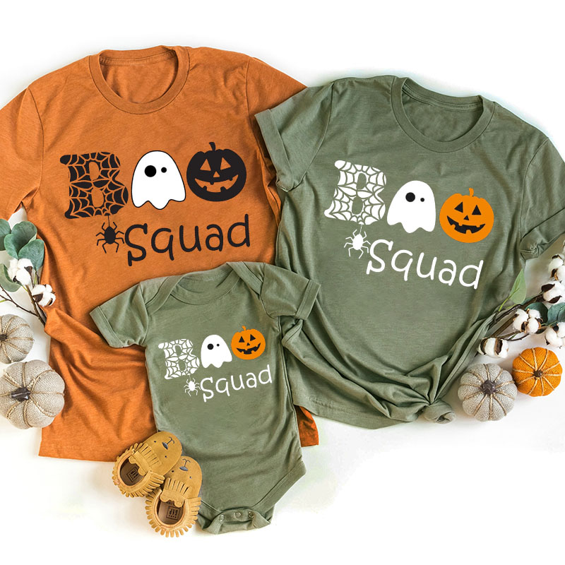Boo Ghost Squad Halloween Party Family Matching T-Shirts