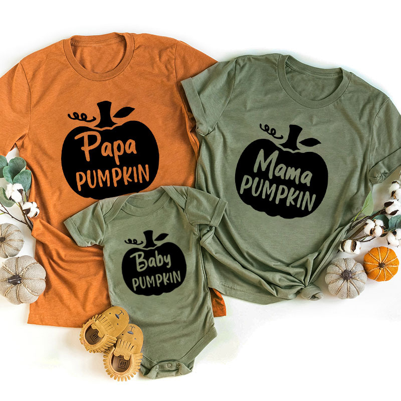 Halloween Family Personalize Pumpkin Family Matching T-Shirts