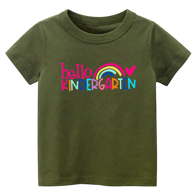 Hello Kindergarten Colorful Rainbow Shirt