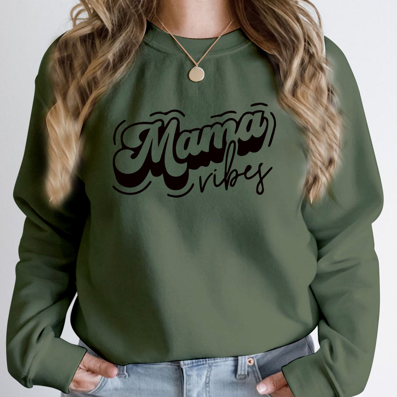 Mama Vibes Sweatshirt For Mom