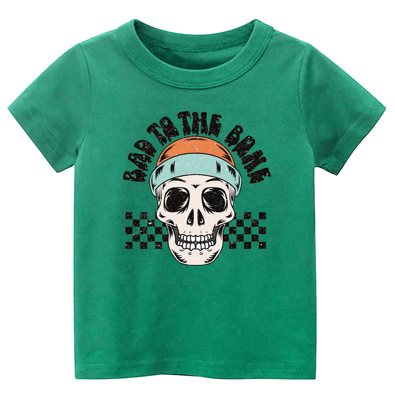 Bad To The Bone Skull Halloween Toddler Shirt