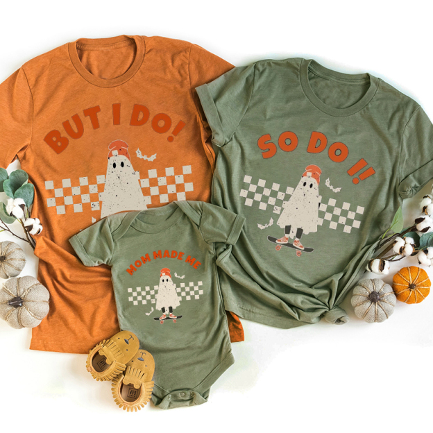 Personalized Skateboard Ghost Family Group Halloween Shirts