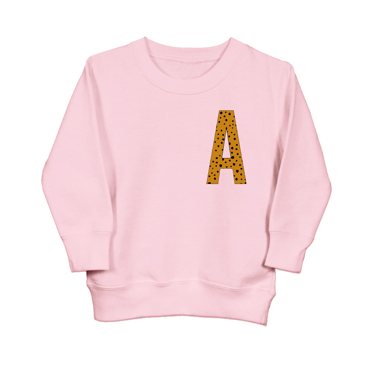 Personalized SPOTTY LEOPARD Initial Sweatshirt For Kids