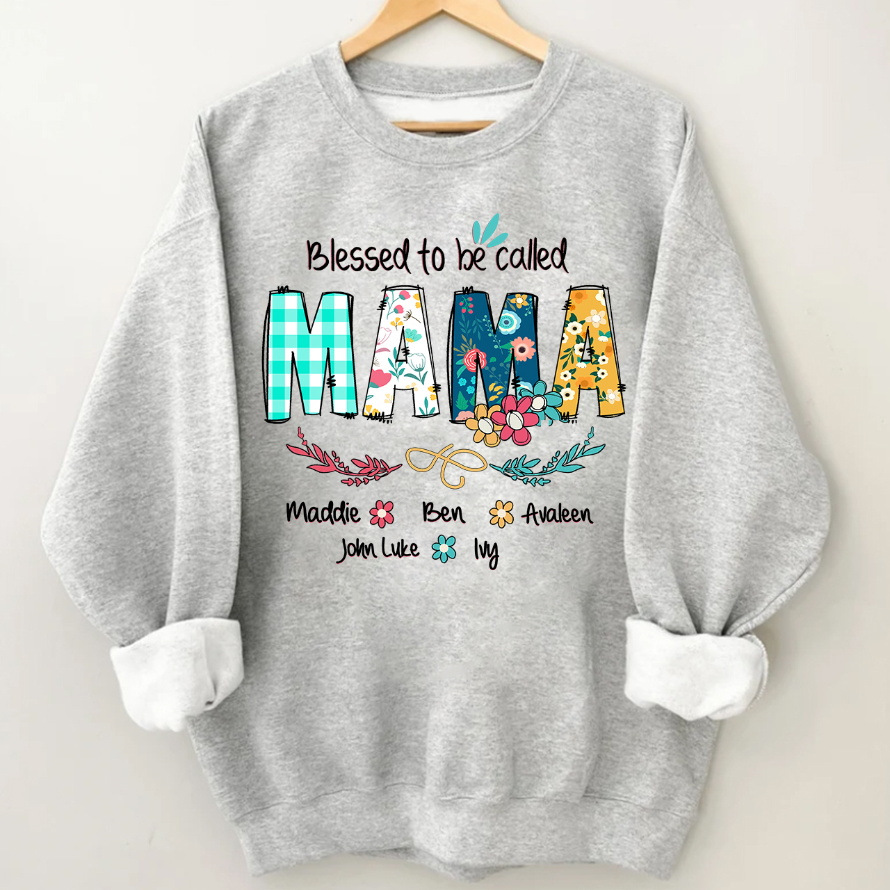 [Copy]Personalized Spring Sweatshirt With Kids Name