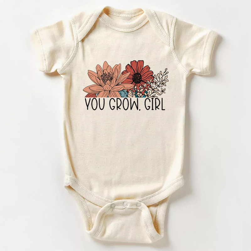 You Go Girl Flower Bodysuit For Baby