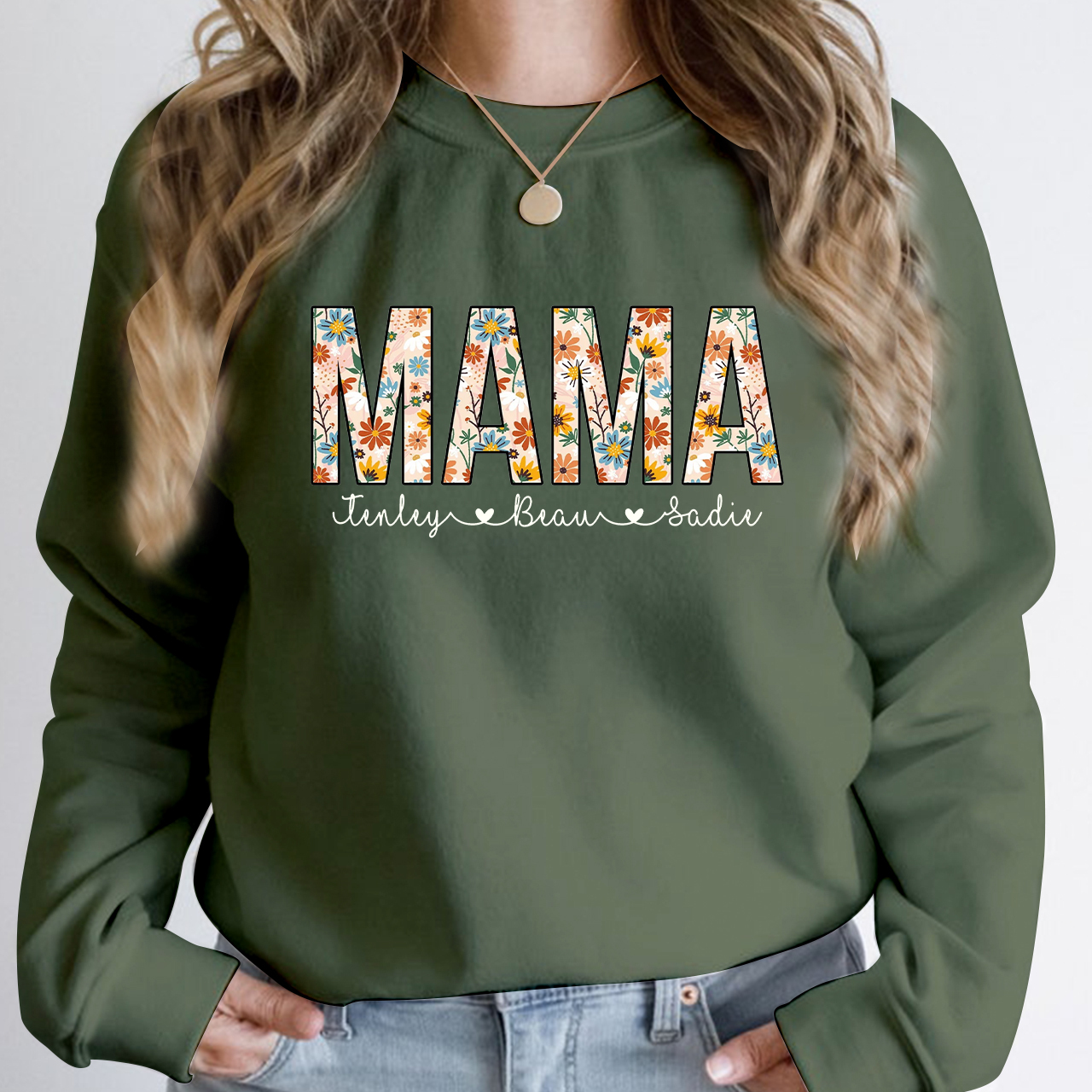 Custom  Mom Sweatshirt With Kids Names