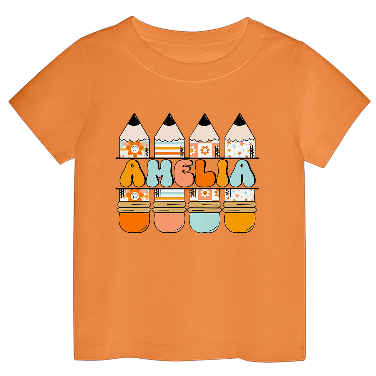Personalized Pencil Kids Name Back To School Toddler Shirts