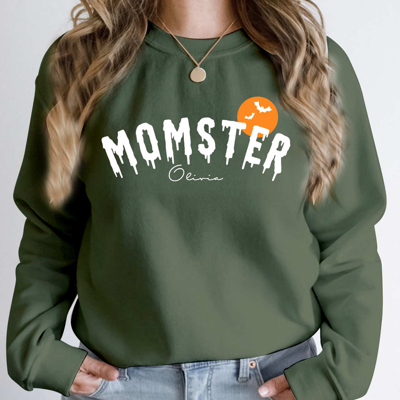 Personalized Momster Halloween Gift Sweatshirt