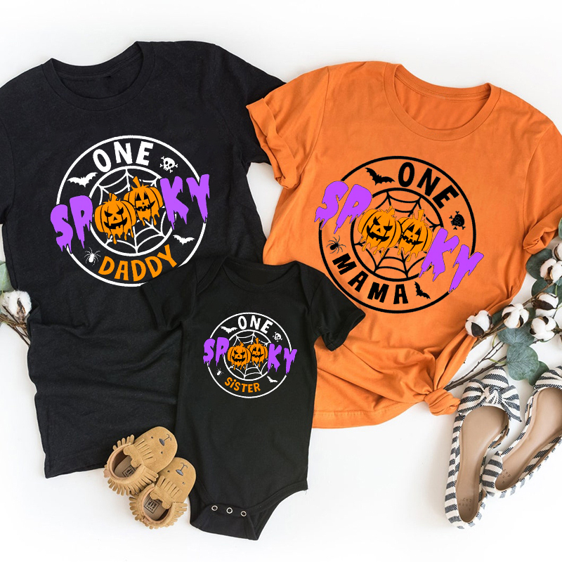 Personalized One Spooky Halloween Family Matching Shirts