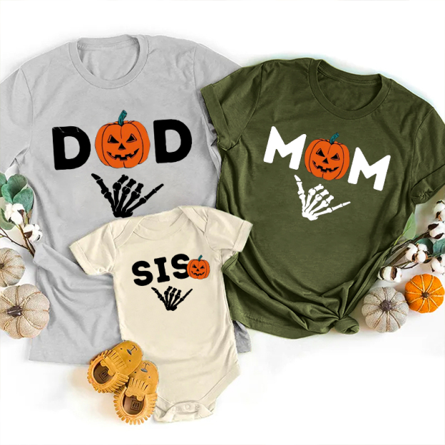 Personalized Pumpkin Member Halloween Family Matching Shirts