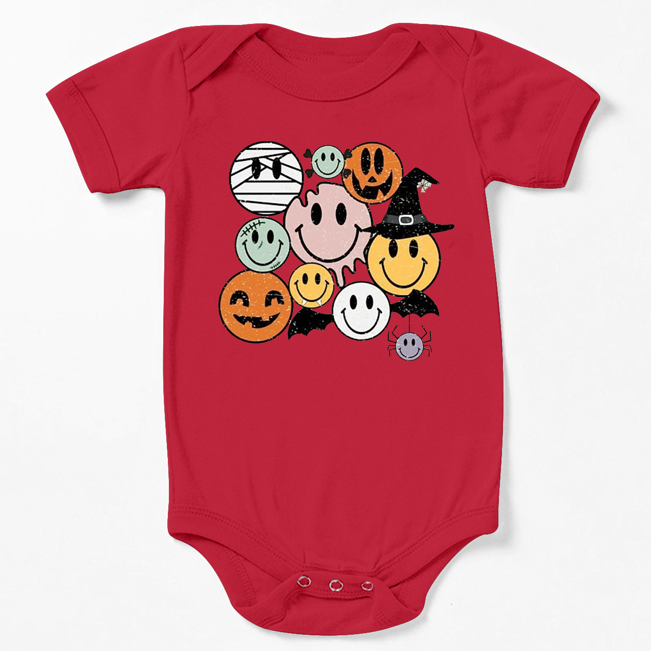 Retro Halloween Cute Ghost Natural Bodysuit For Baby