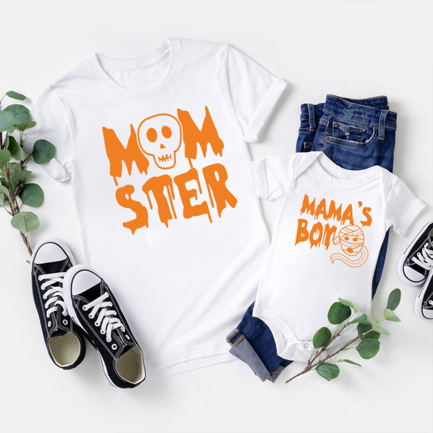 Halloween Momster & Mama's Kids Mom&Me Matching Shirt
