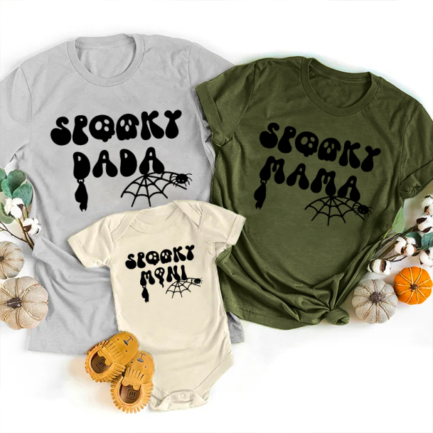 Halloween Spooky Spider Web Matching Shirts