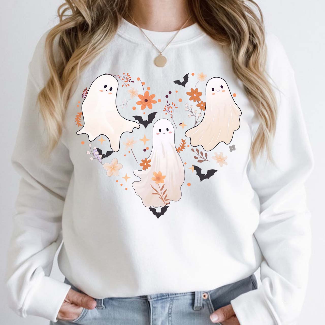 Cute Halloween Ghosts Sweatshirt For Mama