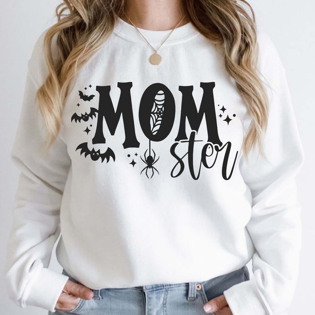 Halloween Spooky Momster Sweatshirt For Mama