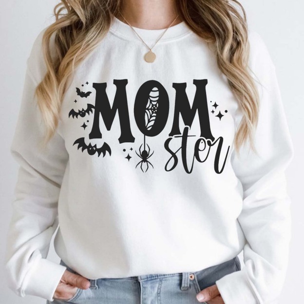 Halloween Spooky Momster Sweatshirt For Mama