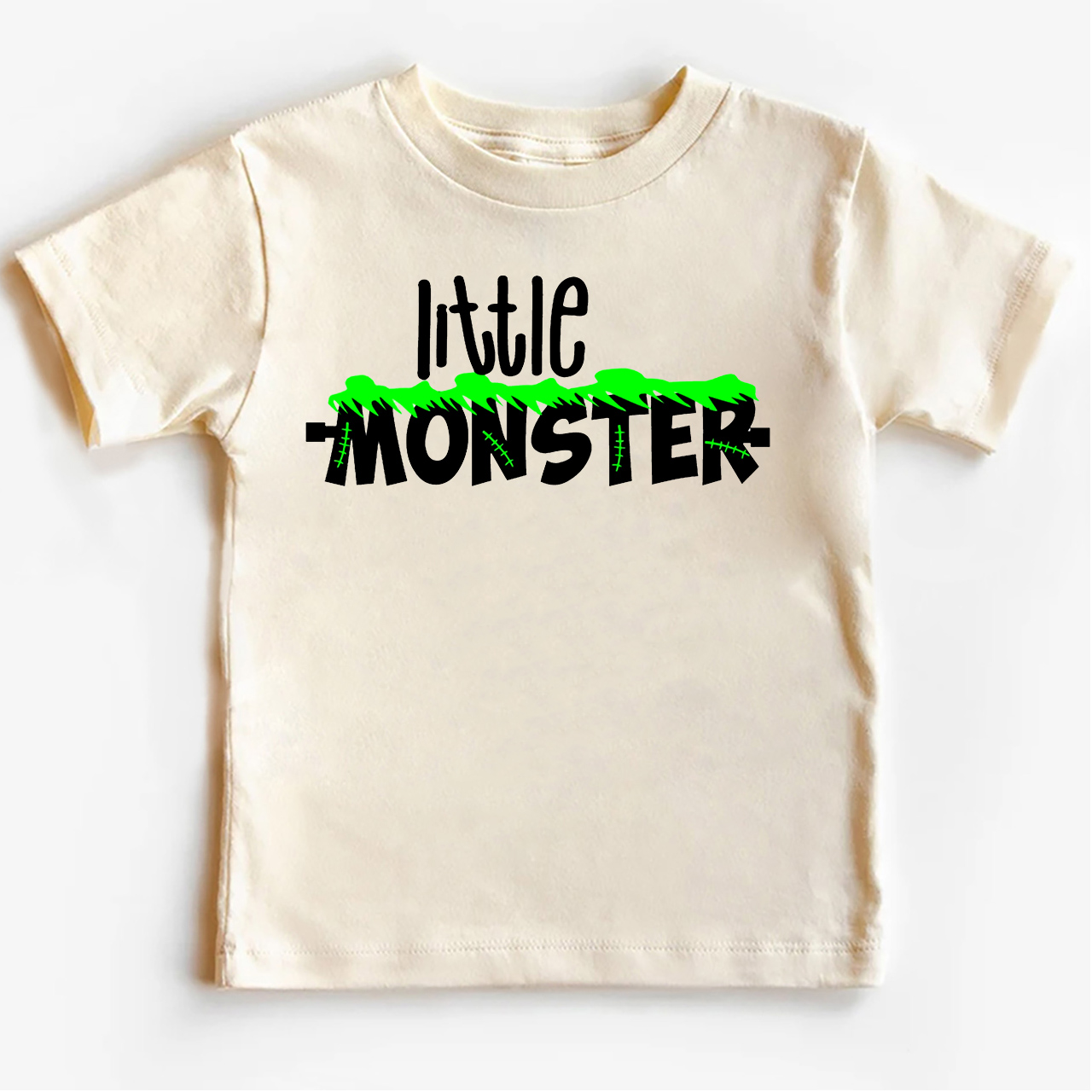 Halloween Little Monster With Green Scar Kids Shirt 